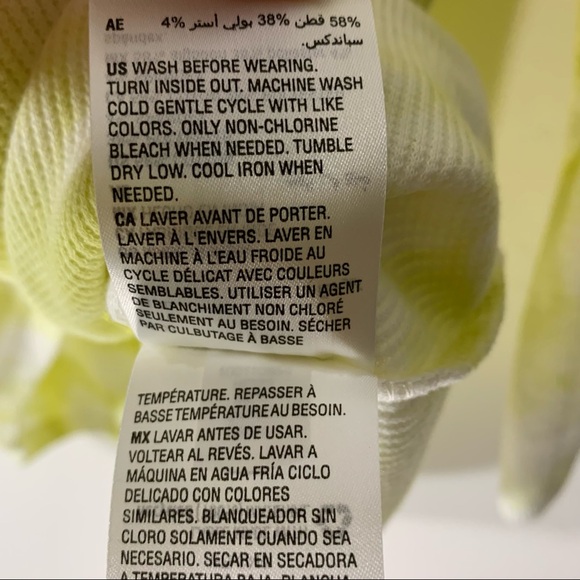 Style & Co Lime Tie Dyed Waffle Knit Henley Top NWT - Picture 9 of 9